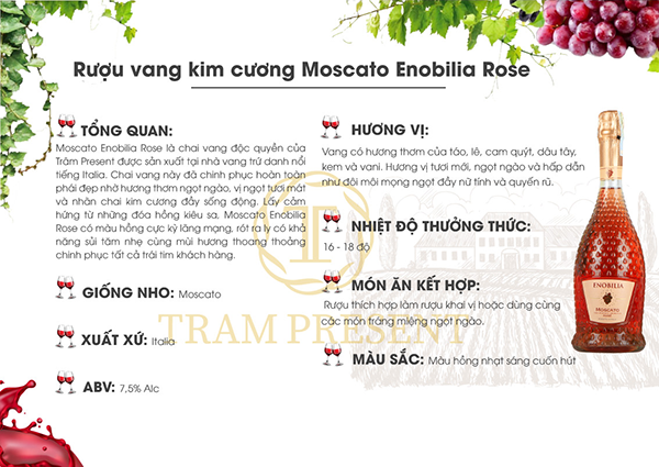 Rượu vang Enobilia Moscato Rose 7,5%