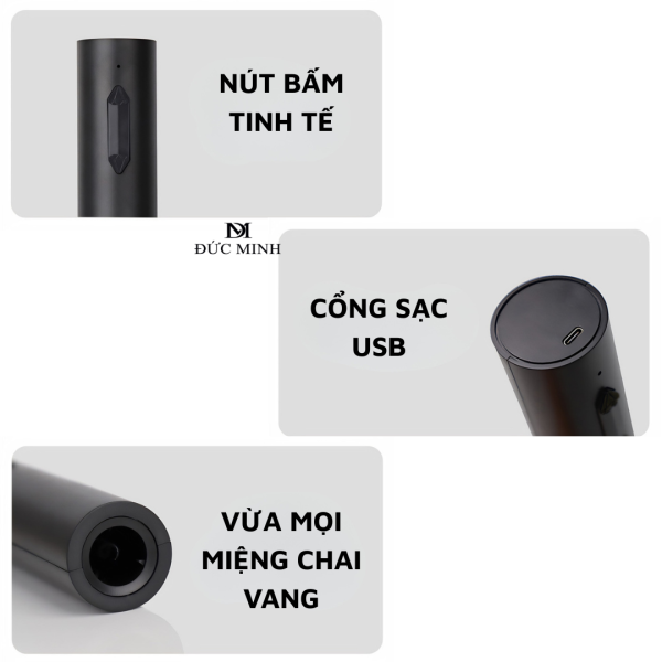 DỤNG CỤ MỞ RƯỢU VANG ĐIỆN DIAMOND CÓ SẠC TÍCH ĐIỆN